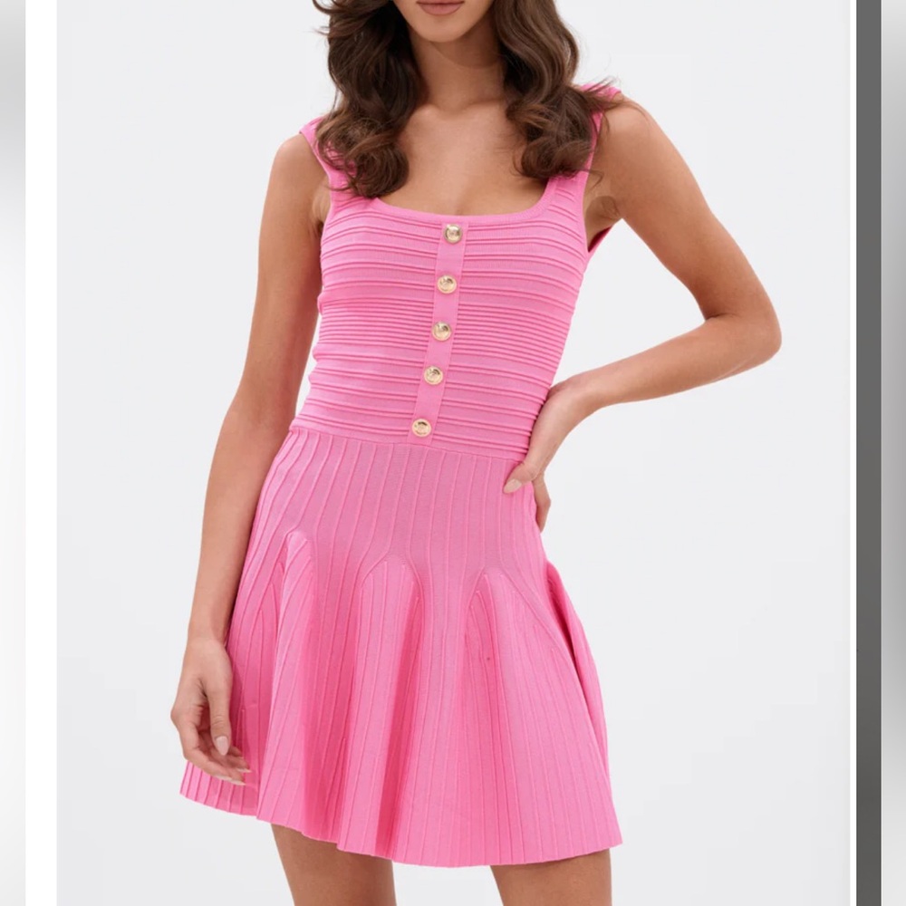 AKIRA Pink Button-Front Mini Dress THIS DRESS WAS TOO SMALL FOR ME BUT BNWT